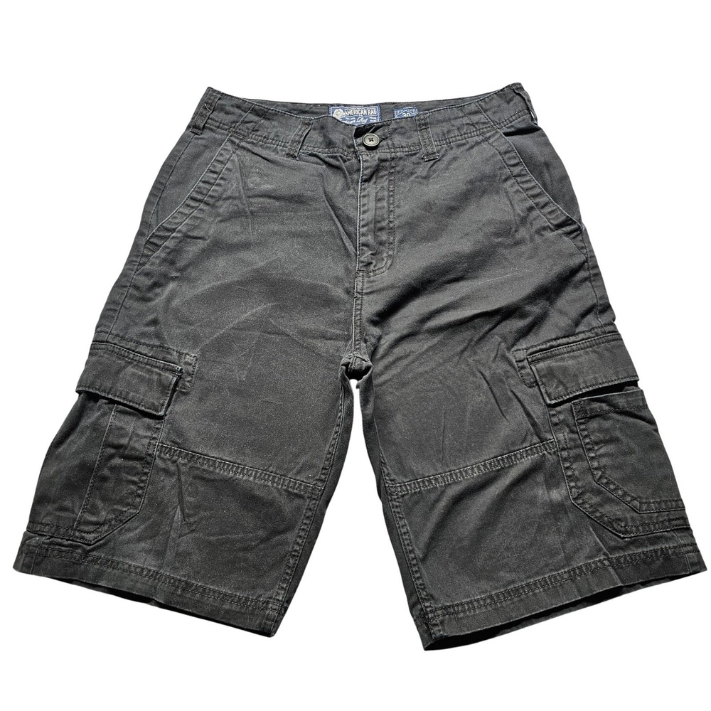 American Rag Mens Relaxed‎ Fit Cargo Shorts Black Cotton Size 30 Utility Skate